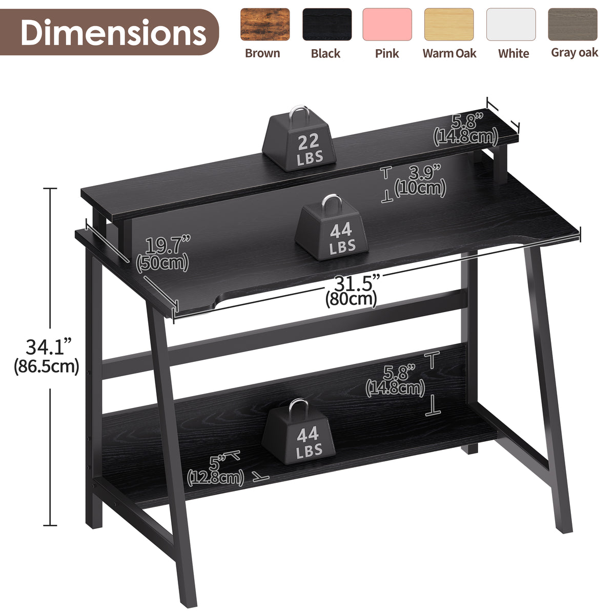 Compact Computer Desk with Storage Shelves for Small Spaces