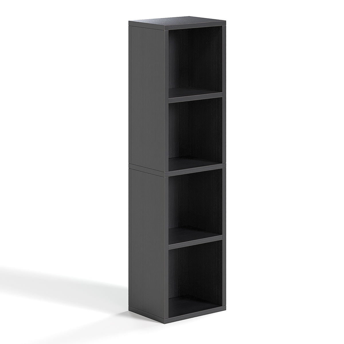 4-Tier Narrow Bookshelf, Tall Slim Cube Bookcase for Small Spaces