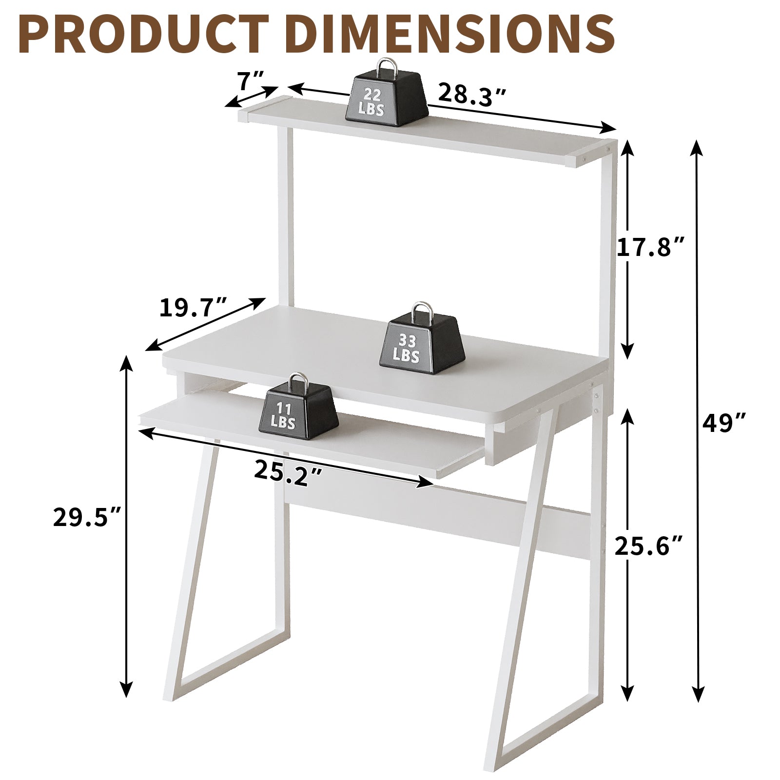 2-Tier Computer Desk with Keyboard Tray