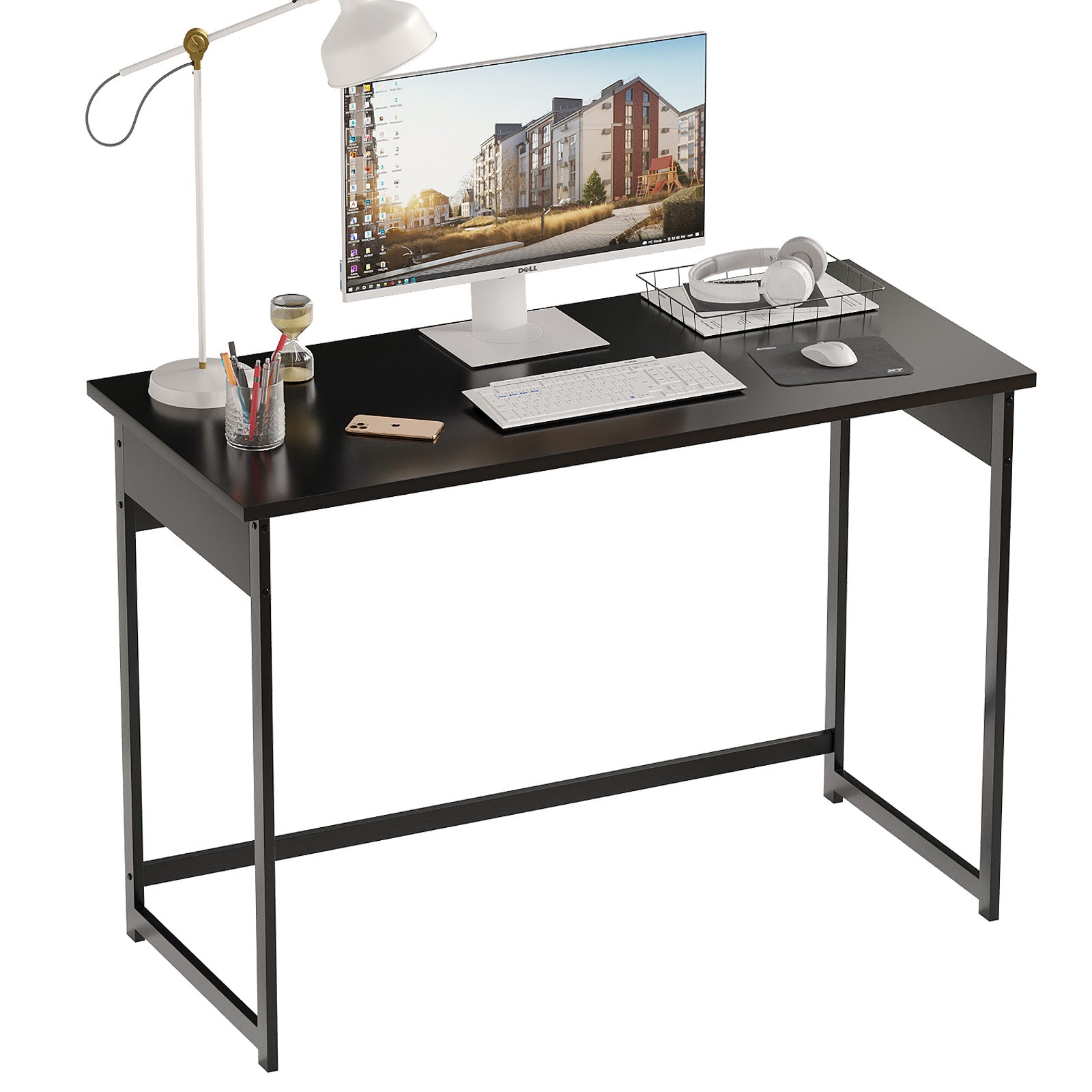 Modern Computer Desk with Sturdy Metal Frame for Home Office, Bedroom & Study