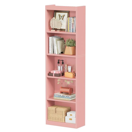 5 Tier Bookshelf, 20 Inches Wide Wooden Storage Shelves, Floor Standing Open Bookcase for HomeOffice, Bedroom, Living Room