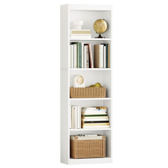 5 Tier Bookshelf, 20 Inches Wide Wooden Storage Shelves, Floor Standing Open Bookcase for HomeOffice, Bedroom, Living Room