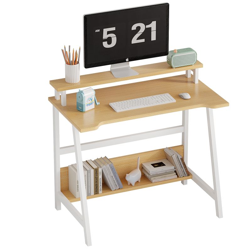 31.5" Desk for Small Spaces with Storage Shelf