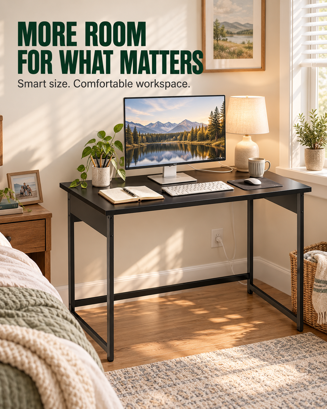 Compact Computer Desk for Home Office and Small Spaces