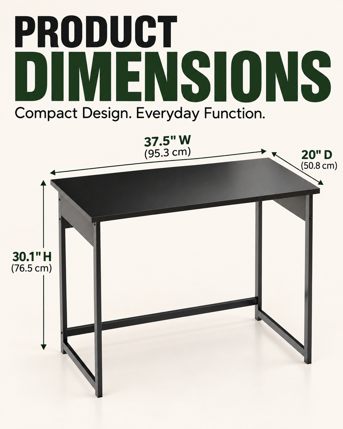 Compact Computer Desk for Home Office and Small Spaces