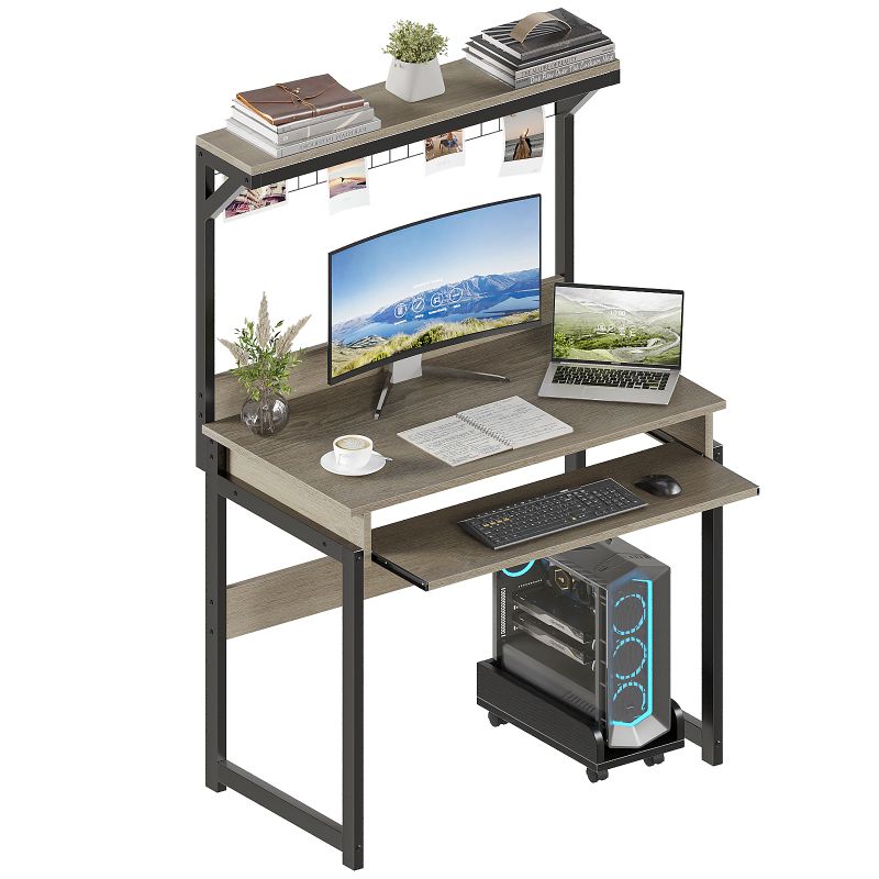 Study Table Modern Writing Desk with Storage Shelves