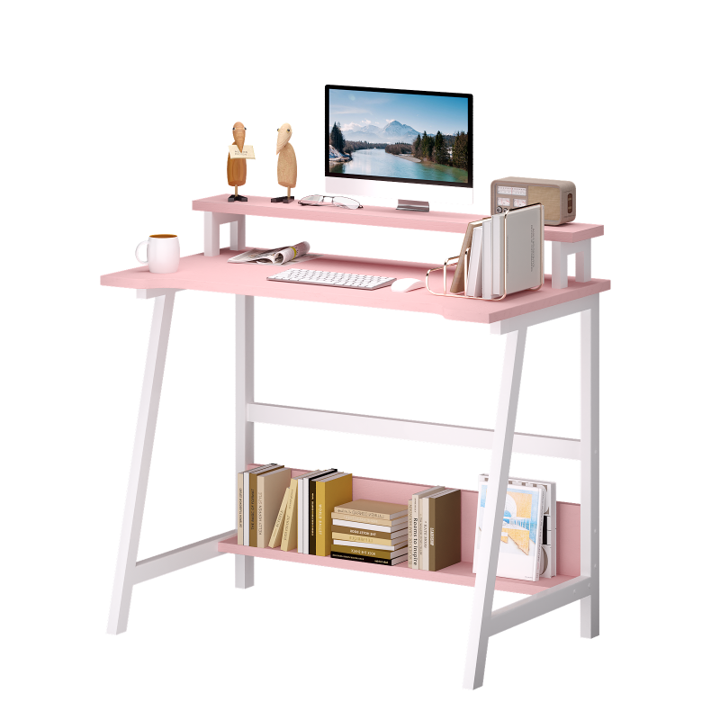 31.5" Desk for Small Spaces with Storage Shelf