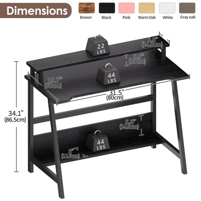 Compact Computer Desk with Storage Shelves for Small Spaces