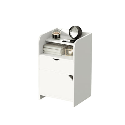 Nightstand with 2 Drawers and Open Storage Cabinet