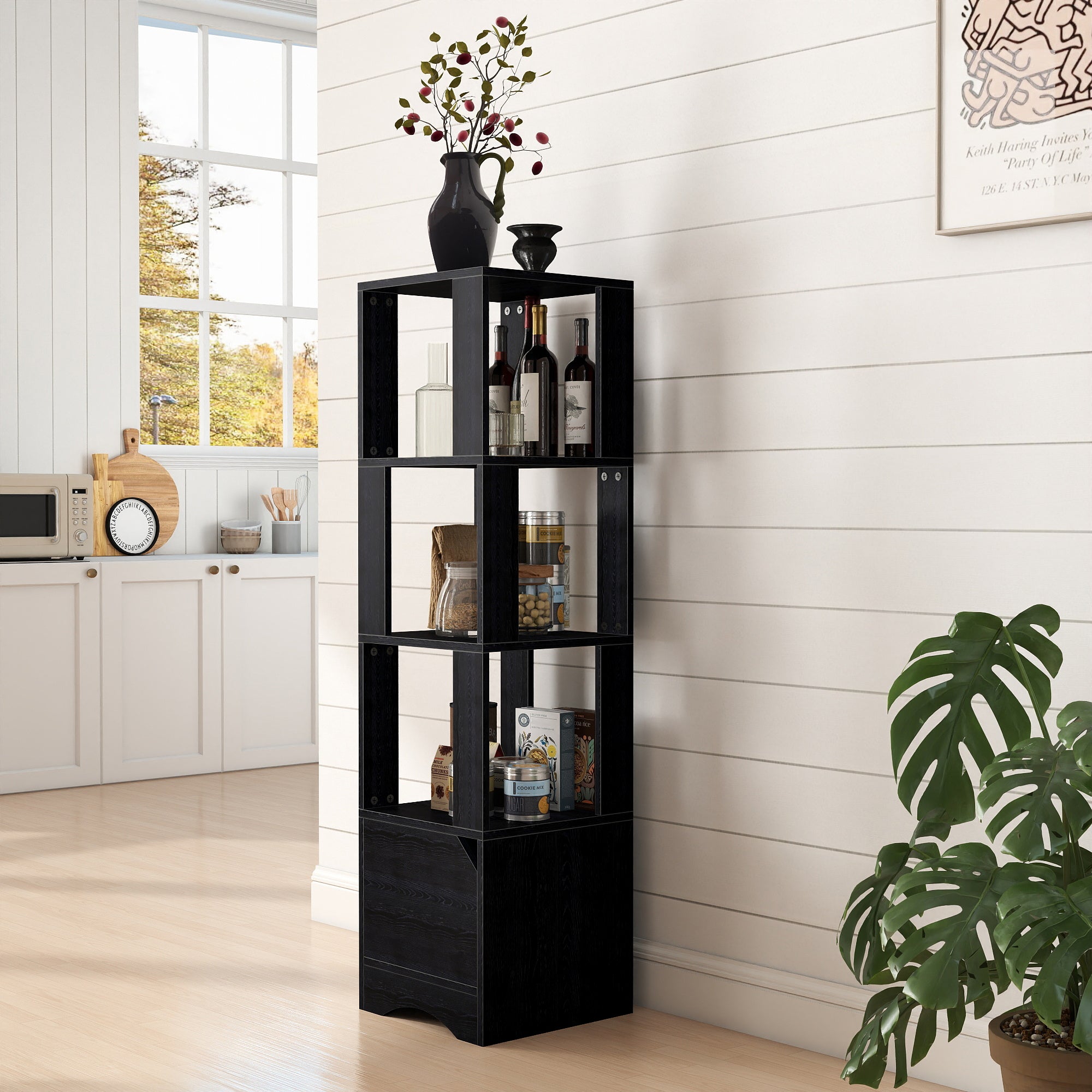 bookshelf_storage_cabinet_record_player_stand_with_shelves_kitchen