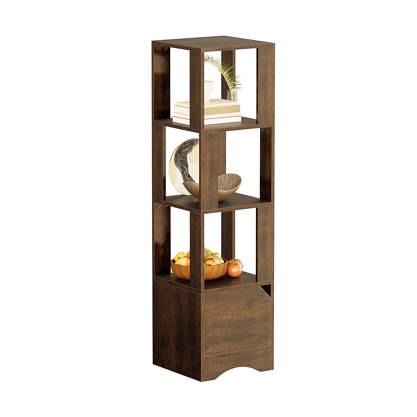 bookshelf_storage_cabinet_record_player_stand_with_shelves_rustic_brown