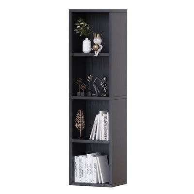 4 Cube Bookcase Display Narrow Bookshelf for Living Room, Bedroom, Home Office