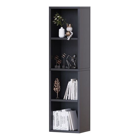 4 Cube Bookcase Display Narrow Bookshelf for Living Room, Bedroom, Home Office
