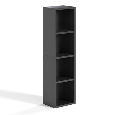 4-Tier Narrow Bookshelf, Tall Slim Cube Bookcase for Small Spaces