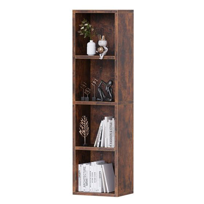 4 Cube Bookcase Display Narrow Bookshelf for Living Room, Bedroom, Home Office