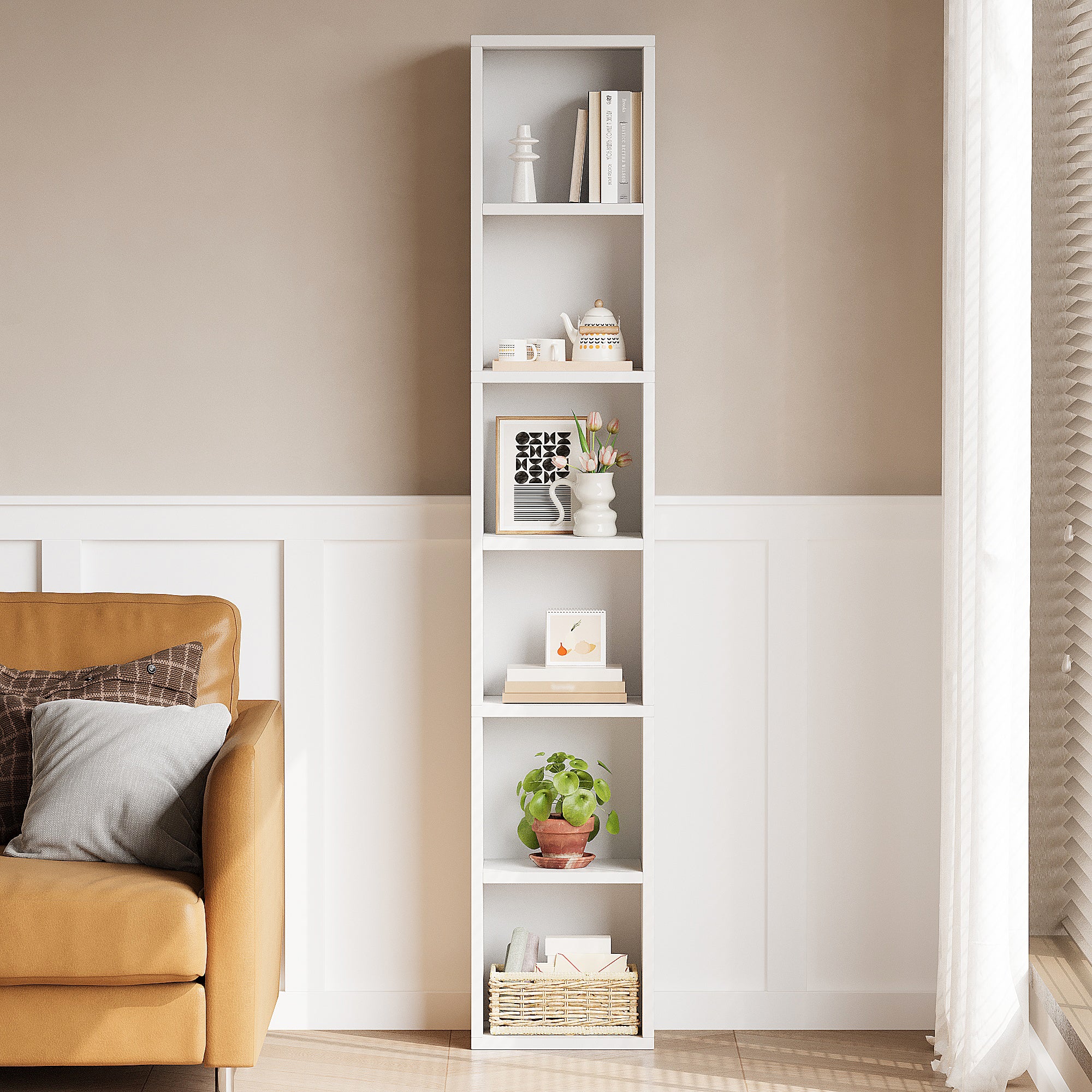 6-Cube Closet Storage Shelves with Wooden