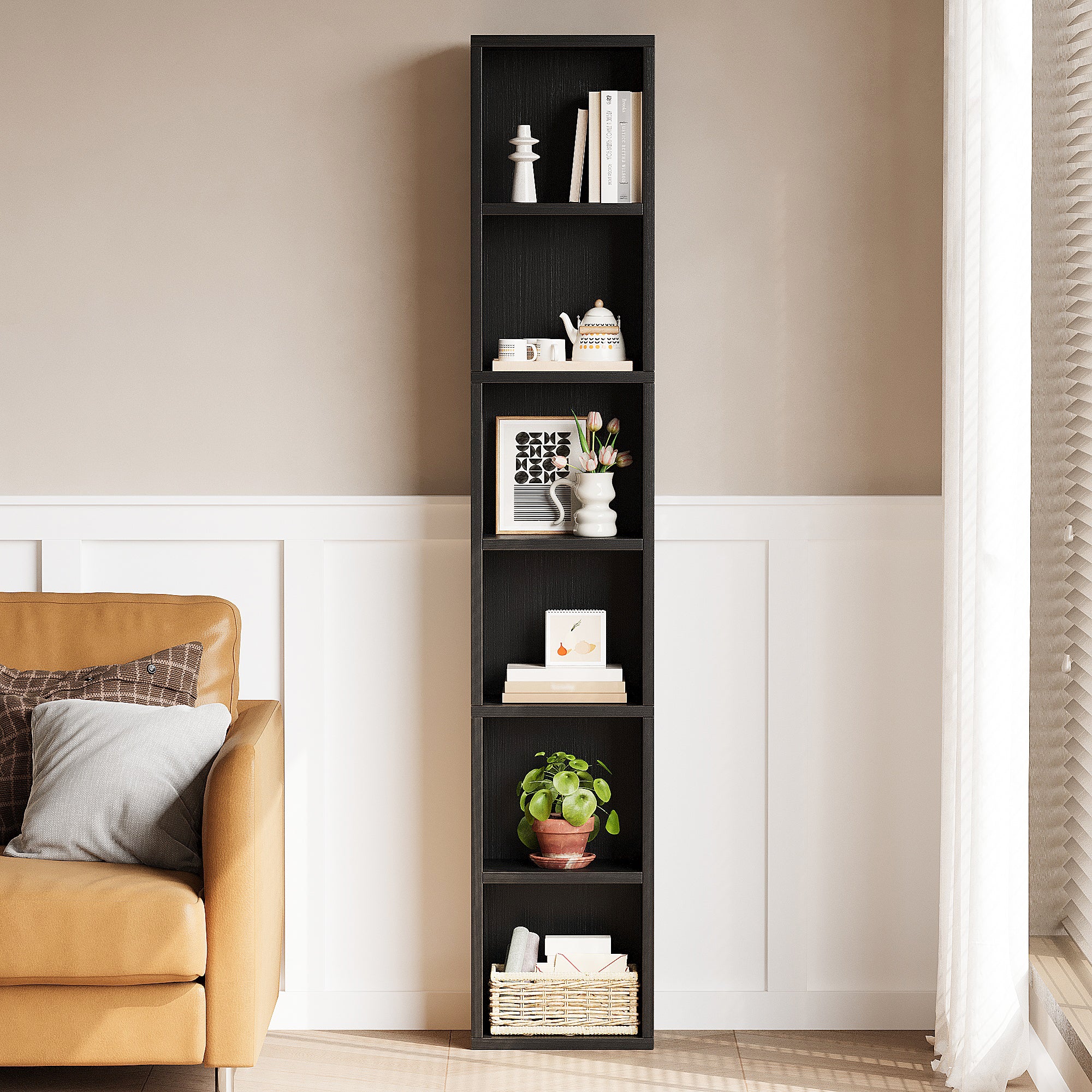 6-Cube Closet Storage Shelves with Wooden