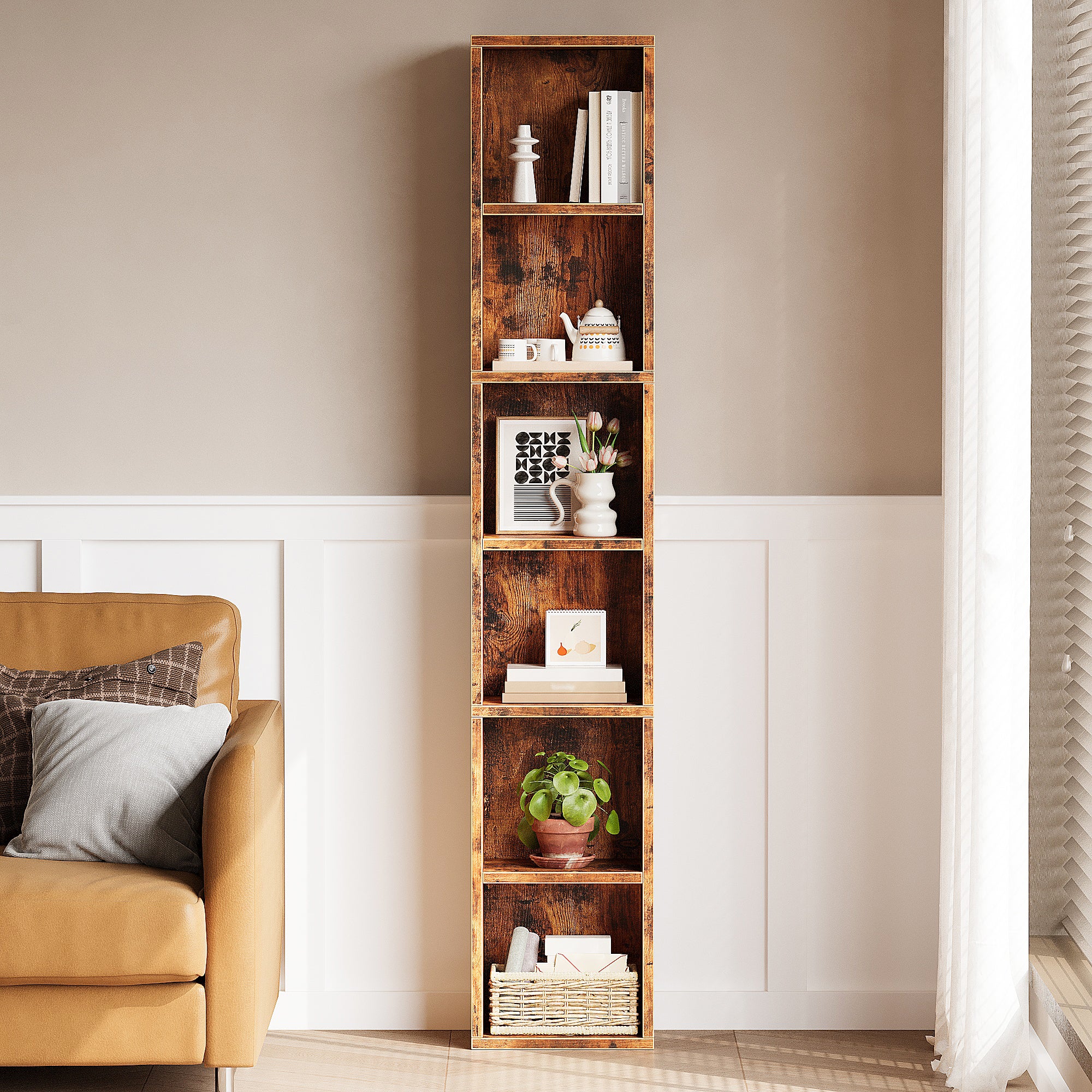 6-Cube Closet Storage Shelves with Wooden