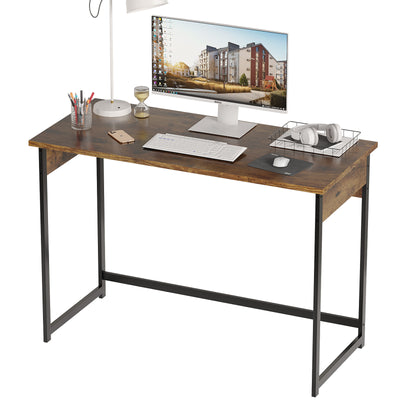 Alisened Computer Desk, Modern Simple Writing Desk with Sturdy Metal Frame, Multipurpose Home Office Workstation for Bedroom Study