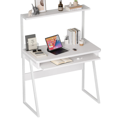 2-Tier Computer Desk with Keyboard Tray
