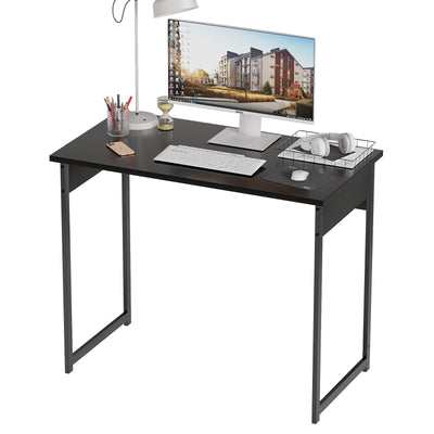 Alisened Computer Desk, Modern Simple Writing Desk with Sturdy Metal Frame, Multipurpose Home Office Workstation for Bedroom Study
