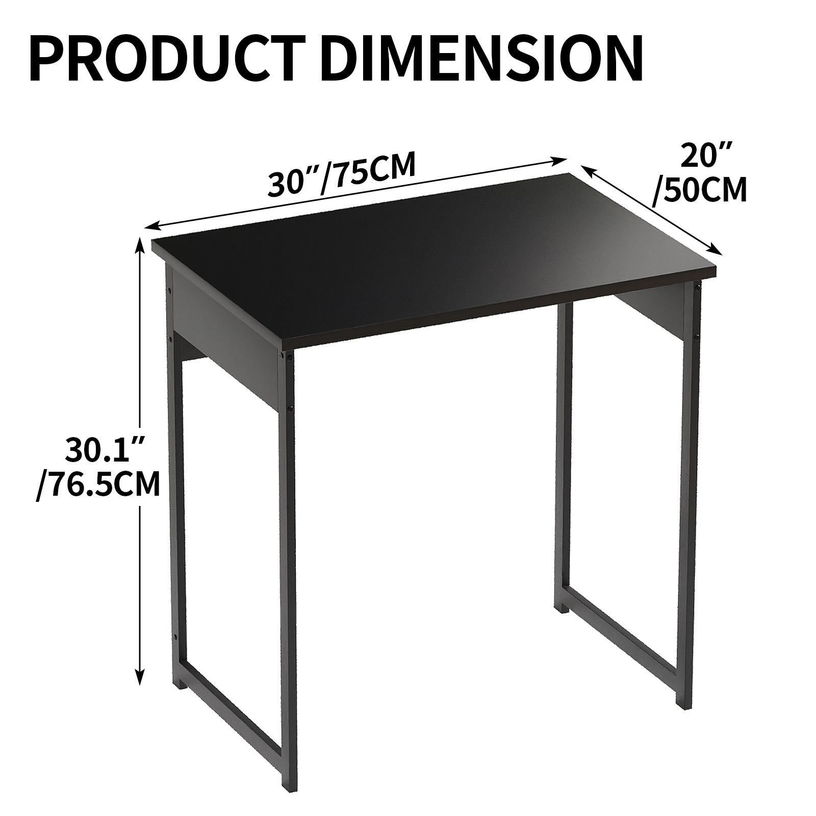 Alisened Computer Desk, Modern Simple Writing Desk with Sturdy Metal Frame, Multipurpose Home Office Workstation for Bedroom Study