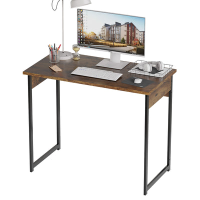 Alisened Computer Desk, Modern Simple Writing Desk with Sturdy Metal Frame, Multipurpose Home Office Workstation for Bedroom Study