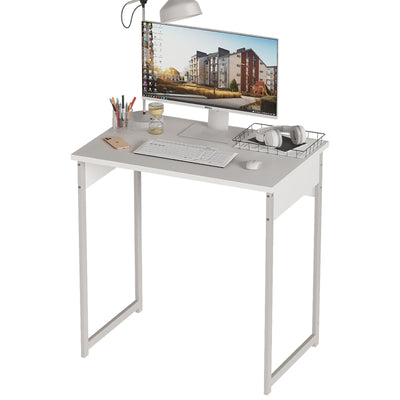 Alisened Computer Desk, Modern Simple Writing Desk with Sturdy Metal Frame, Multipurpose Home Office Workstation for Bedroom Study
