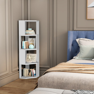 Modern Storage Display Rack Corner Tall Book Shelf