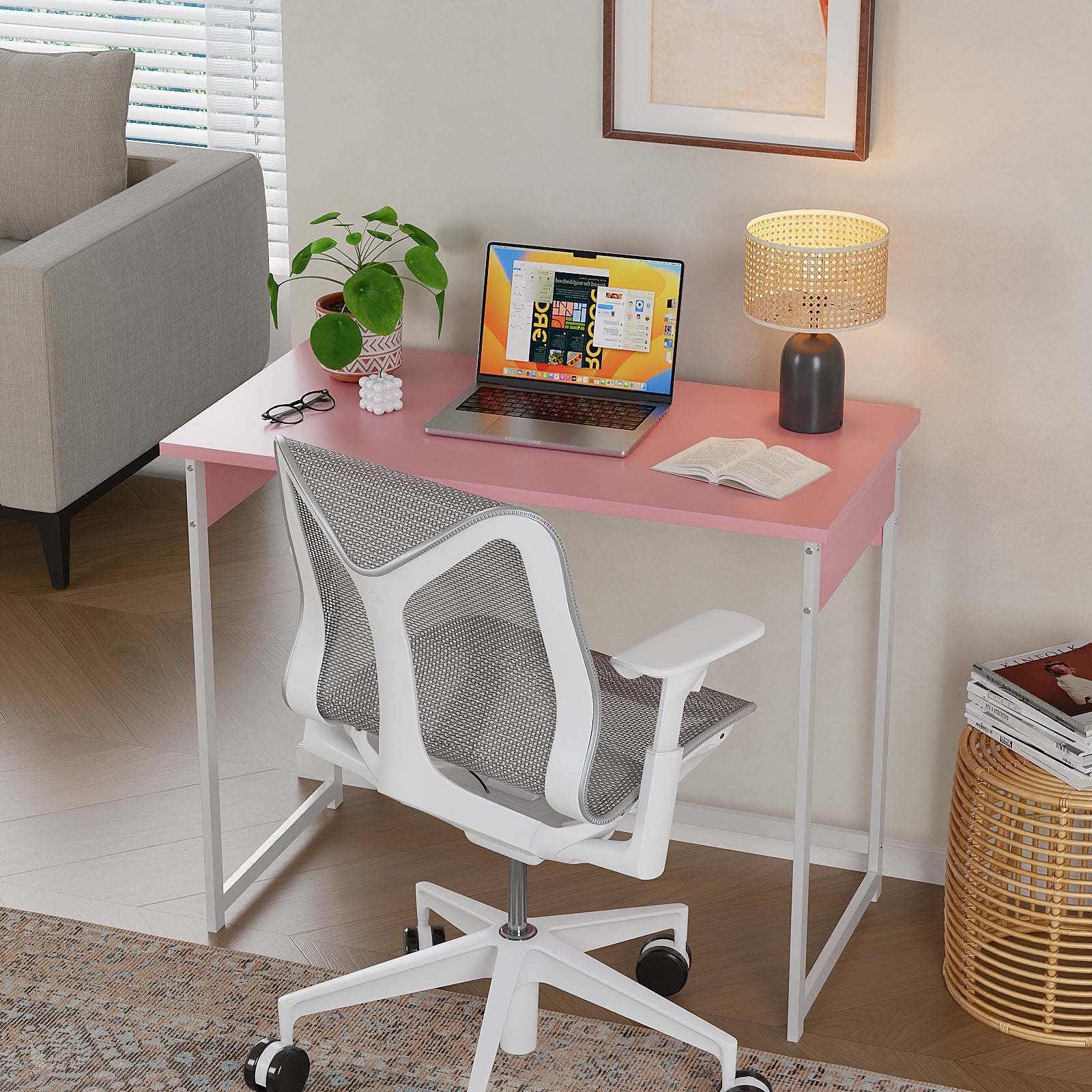 Small Computer Desk, 37.5 Inch Home Office Desk, Gaming Writing Work Study Table for Home Bedroom, Corner Desk