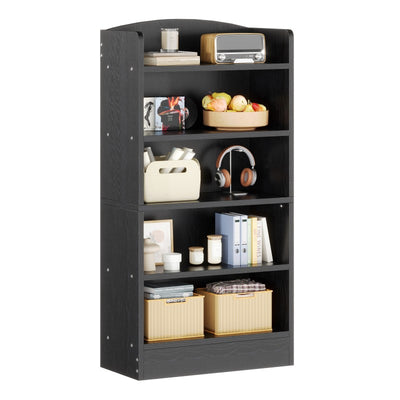 5-Tier Bookcase, 47" Wood Tall Bookshelf and Bookshelves, Floor Standing Book Shelf Display Storage Shelves for Bedroom Library Living Room Home Office