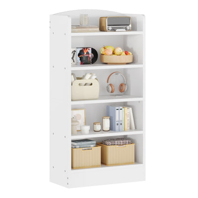 5-Tier Bookcase, 47" Wood Tall Bookshelf and Bookshelves, Floor Standing Book Shelf Display Storage Shelves for Bedroom Library Living Room Home Office