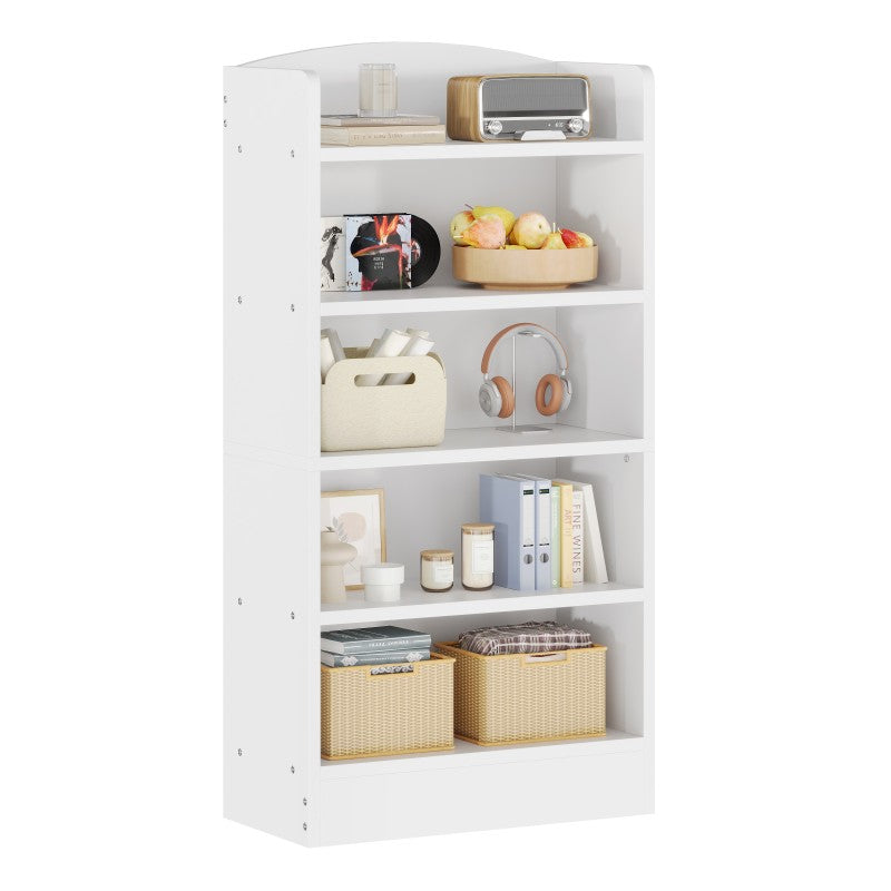 5-Tier Bookcase, 47" Wood Tall Bookshelf and Bookshelves, Floor Standing Book Shelf Display Storage Shelves for Bedroom Library Living Room Home Office