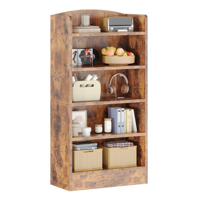 5-Tier Bookcase, 47" Wood Tall Bookshelf and Bookshelves, Floor Standing Book Shelf Display Storage Shelves for Bedroom Library Living Room Home Office