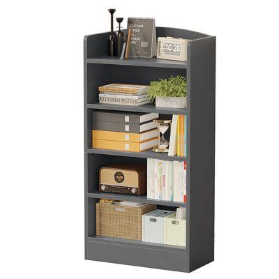 5-Tier Bookcase, 47" Wood Tall Bookshelf and Bookshelves, Floor Standing Book Shelf Display Storage Shelves for Bedroom Library Living Room Home Office