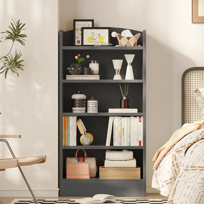 5-Tier Bookcase, 47" Wood Tall Bookshelf and Bookshelves, Floor Standing Book Shelf Display Storage Shelves for Bedroom Library Living Room Home Office