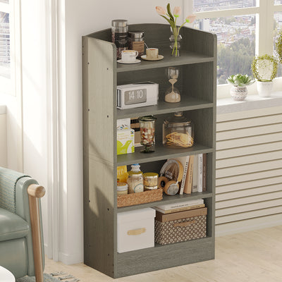 5-Tier Bookcase, 47" Wood Tall Bookshelf and Bookshelves, Floor Standing Book Shelf Display Storage Shelves for Bedroom Library Living Room Home Office