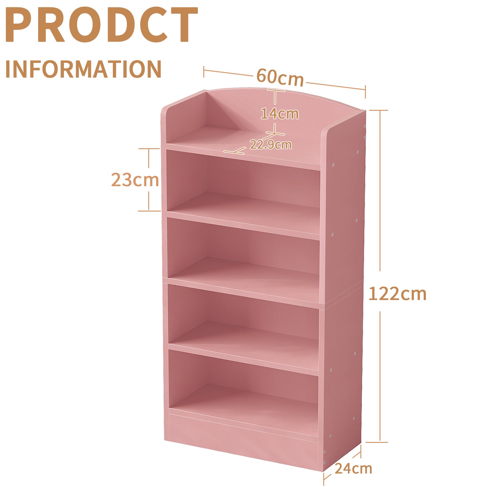 5-Tier Bookcase, 47" Wood Tall Bookshelf and Bookshelves, Floor Standing Book Shelf Display Storage Shelves for Bedroom Library Living Room Home Office