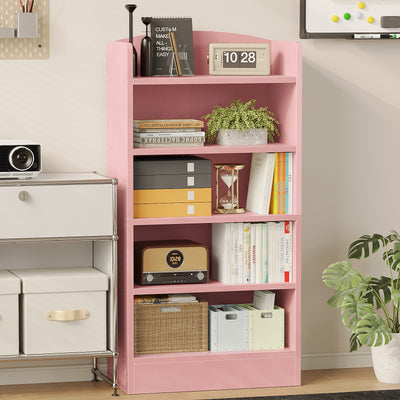5-Tier Bookcase, 47" Wood Tall Bookshelf and Bookshelves, Floor Standing Book Shelf Display Storage Shelves for Bedroom Library Living Room Home Office