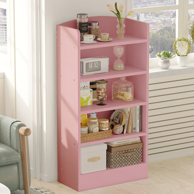 5-Tier Bookcase, 47" Wood Tall Bookshelf and Bookshelves, Floor Standing Book Shelf Display Storage Shelves for Bedroom Library Living Room Home Office