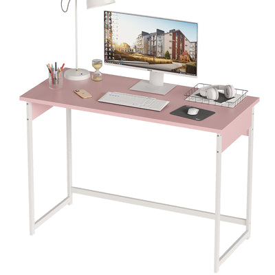 Alisened Computer Desk, Modern Simple Writing Desk with Sturdy Metal Frame, Multipurpose Home Office Workstation for Bedroom Study