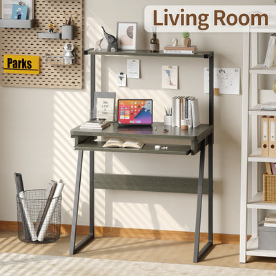 2-Tier Computer Desk with Keyboard Tray