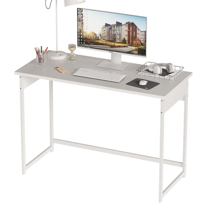 Alisened Computer Desk, Modern Simple Writing Desk with Sturdy Metal Frame, Multipurpose Home Office Workstation for Bedroom Study