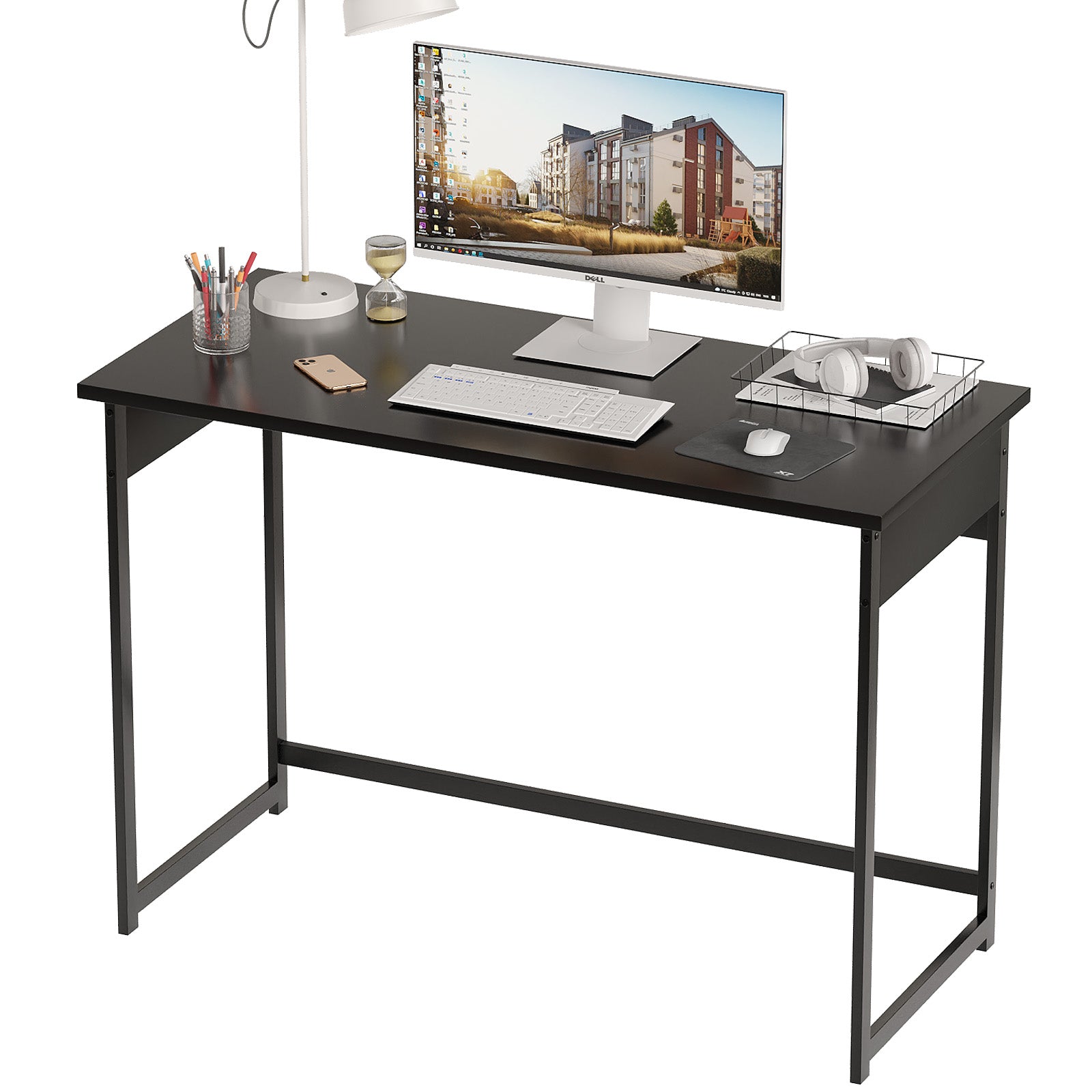 Modern Computer Desk with Sturdy Metal Frame for Home Office, Bedroom & Study