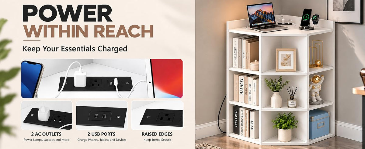 9-cube corner bookshelf in a bright living room