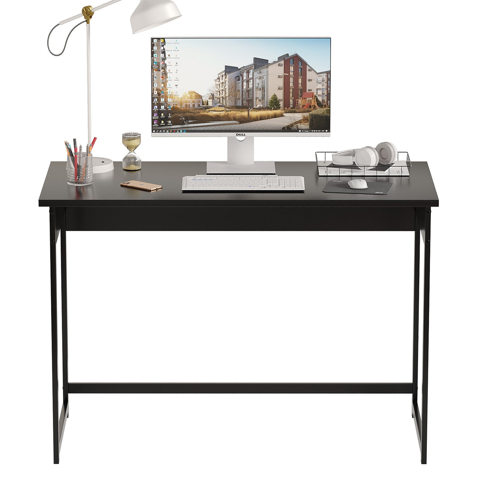 Modern Computer Desk with Sturdy Metal Frame for Home Office, Bedroom & Study