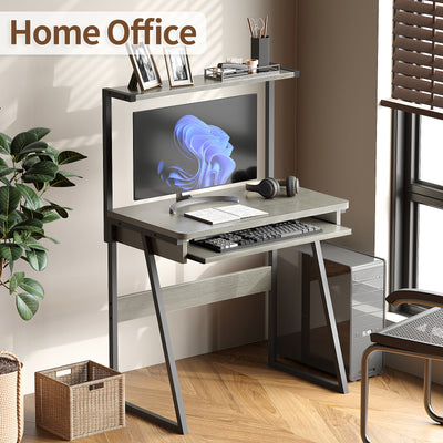 2-Tier Computer Desk with Keyboard Tray