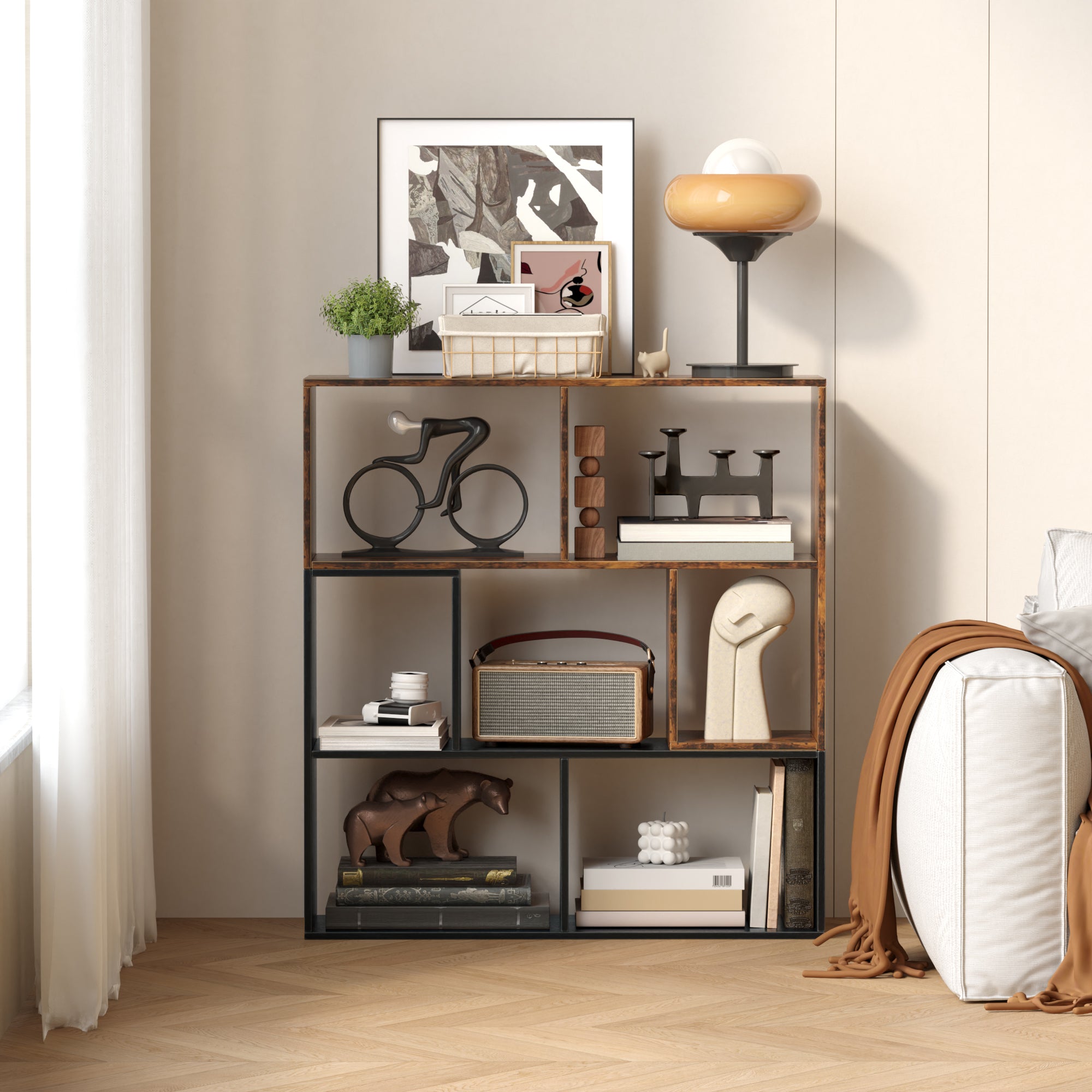 7_cube_storage_organizer_open_closet_standing_cabinet_living_room