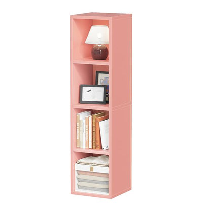 4 Cube Bookcase Display Narrow Bookshelf for Living Room, Bedroom, Home Office