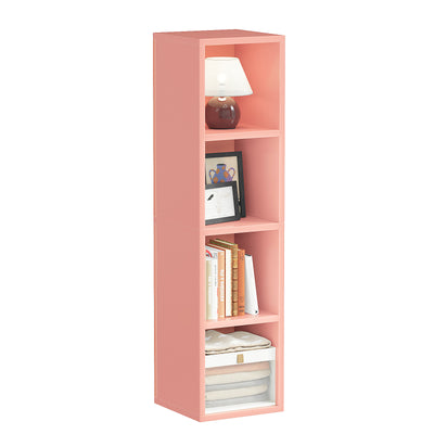 4-Tier Narrow Bookshelf, Tall Slim Cube Bookcase for Small Spaces